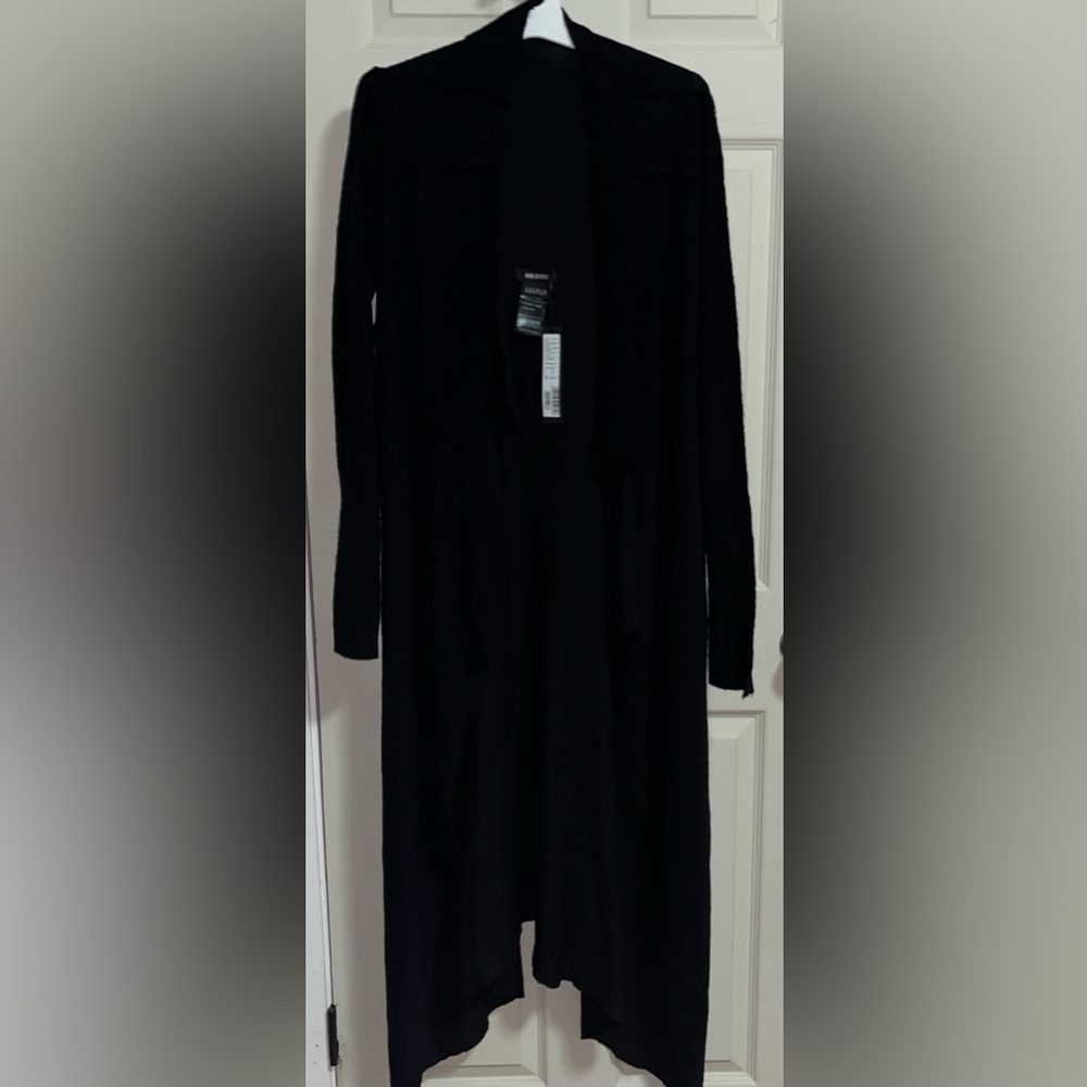Isabel de Pedro Long cardigan Jacket long sleeve women size 2 black CH515 New